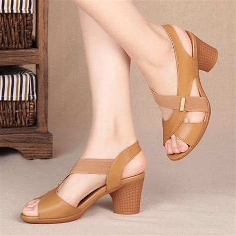 casual mid heeled sandals.